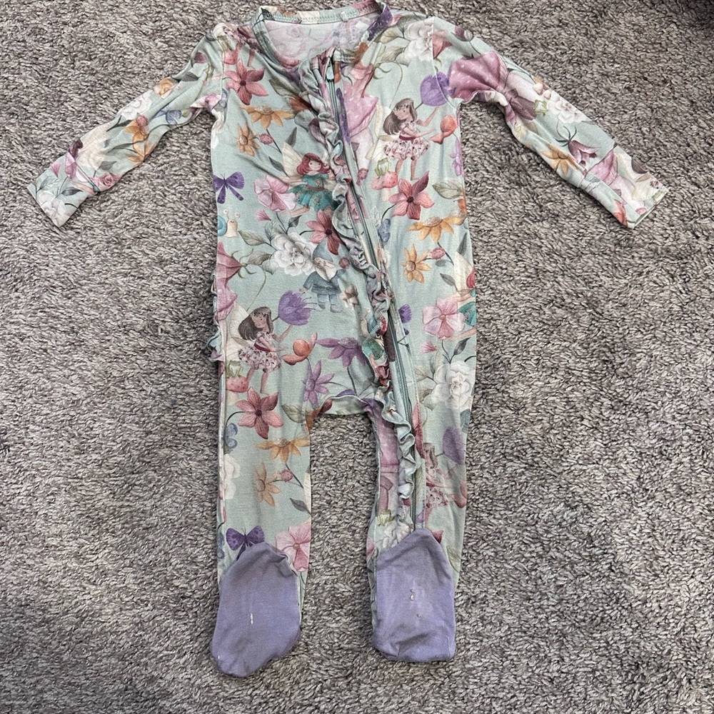 Posh Peanut 6-9mo Faye Ruffle Footie